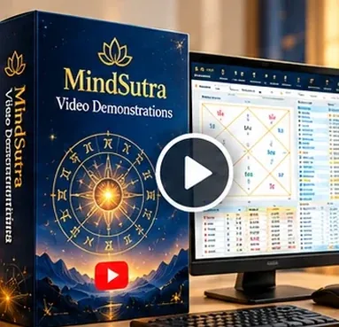 MindSutra astrology software video demonstration preview with a play symbol