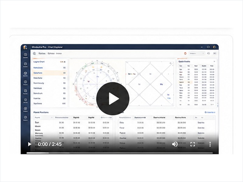Mindsutra astrology software demonstration video preview with play control
