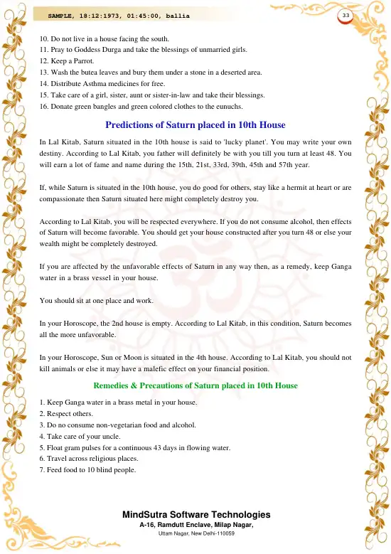 Lal Kitab Darpan 2.0 original english sample — page 33