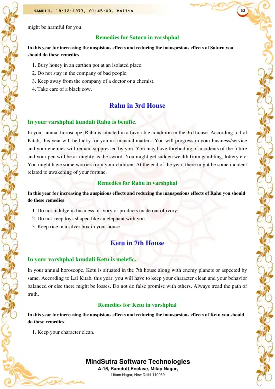 Lal Kitab Darpan 2.0 original english sample — page 52