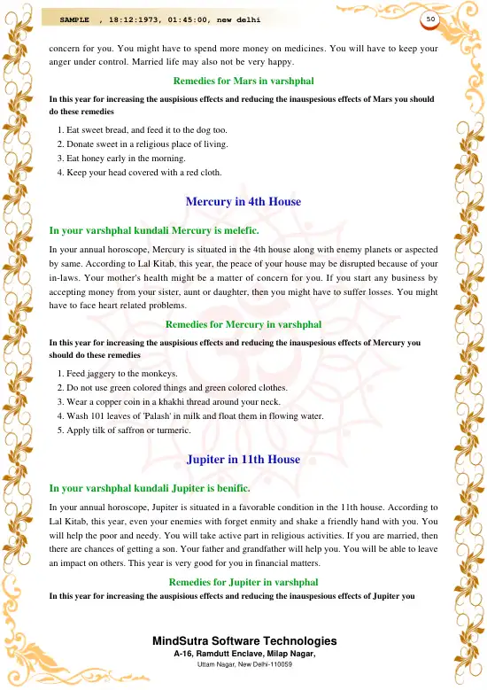 Lal Kitab Horoscope Advance original english sample — page 50