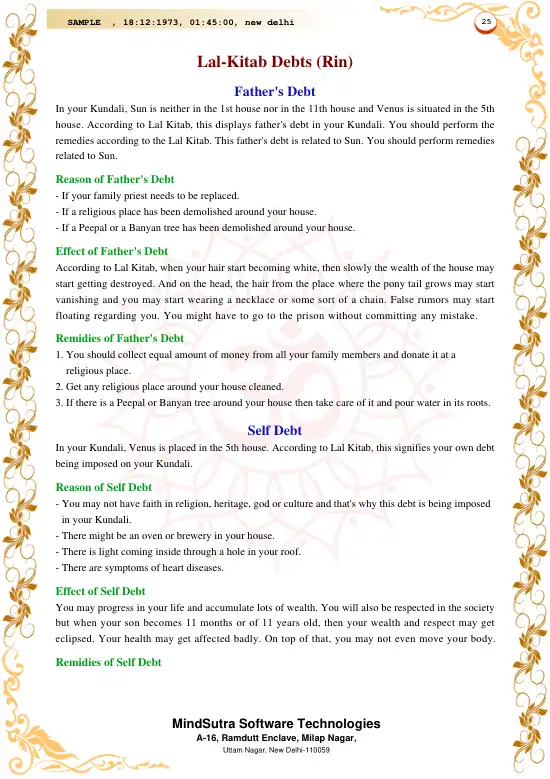Lal Kitab Sagar original english sample — page 25