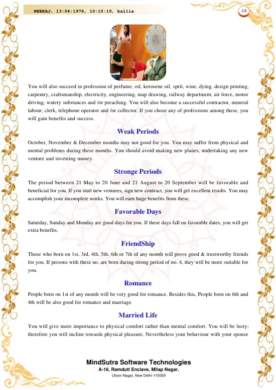 Numerology Report Advance original english sample — page 10