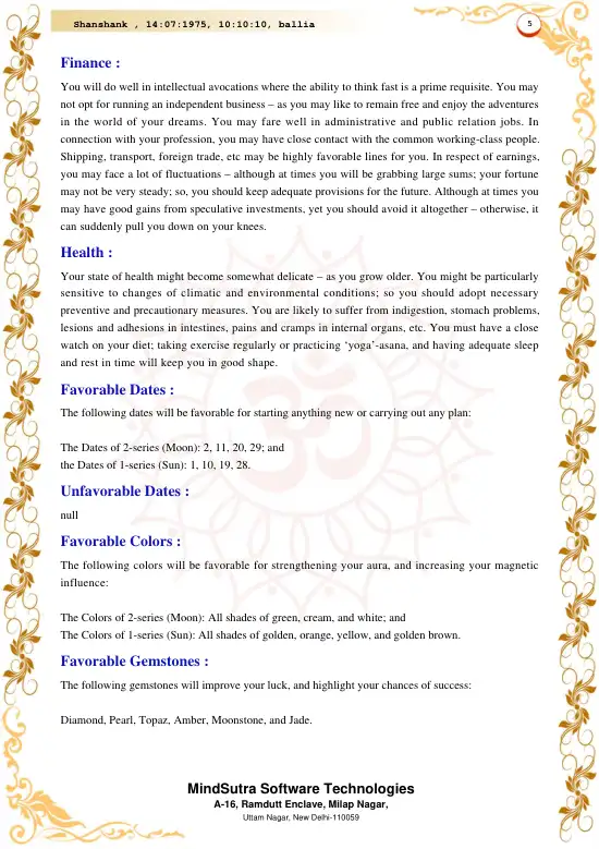 Numerology Report Basic original english sample — page 5