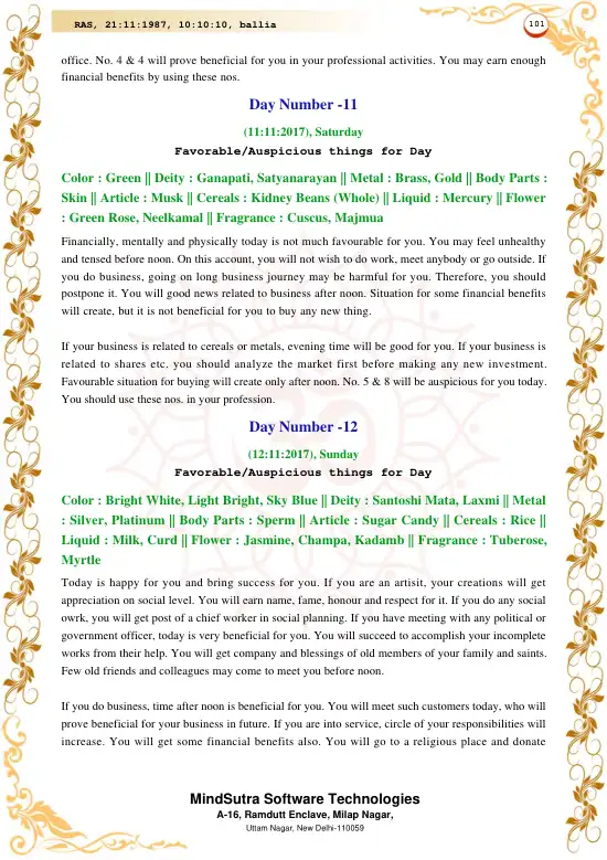 Numerology Report Premium original english sample — page 101