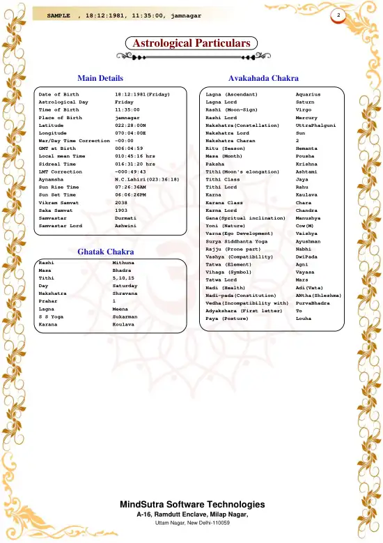 Remedial Horoscope Advance original english sample — page 2