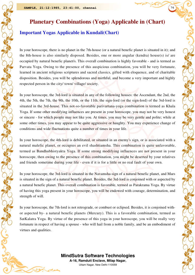 Vedic Horoscope Advance original PDF page 76 of 127