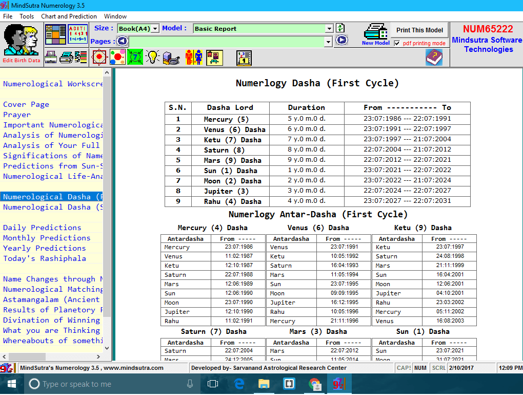 Numerology 3.5 software screenshot 3