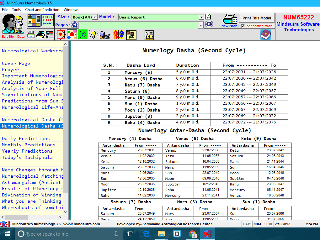 Numerology 3.5 software screenshot 4