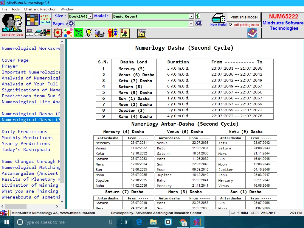 Numerology 3.5 software screenshot 4