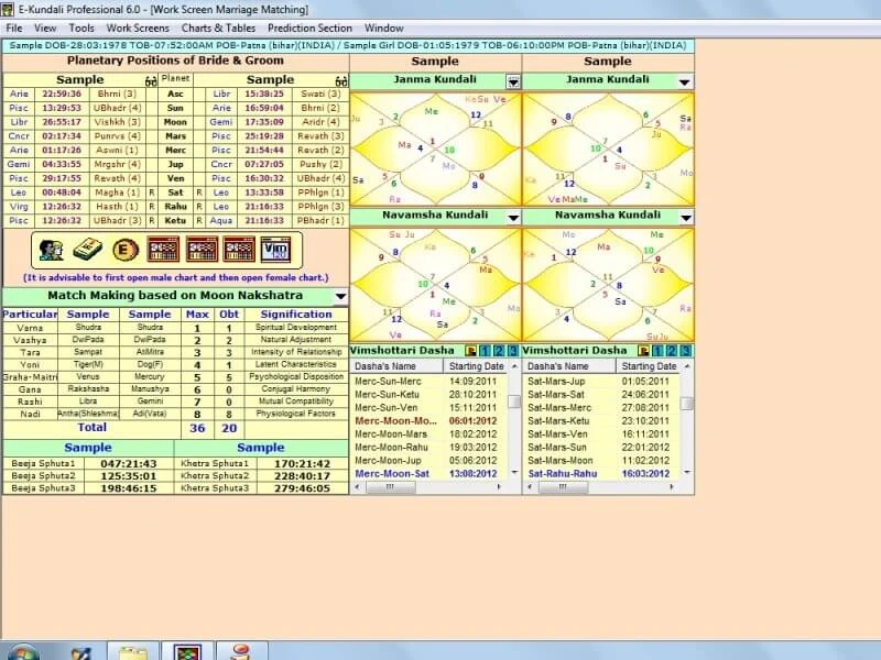 Transit and Tools screen of E-Kundali Premium 6.0