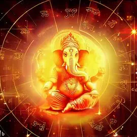 Lord Ganesha indicating auspicious time to sart work 