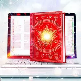a red book with computer it is indicating lal-kitab astrology 