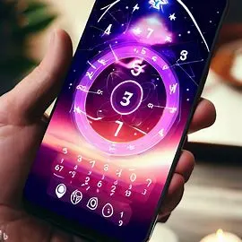 android phone showing numerological charts and symbols